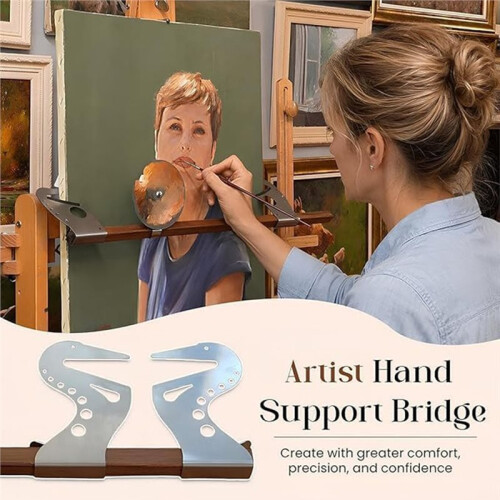 Adjustable Easel Hand Rest Support Bar,Self-Locking Weight Hand Support Bridge Adjustable Height Wrist Rest Stand 2