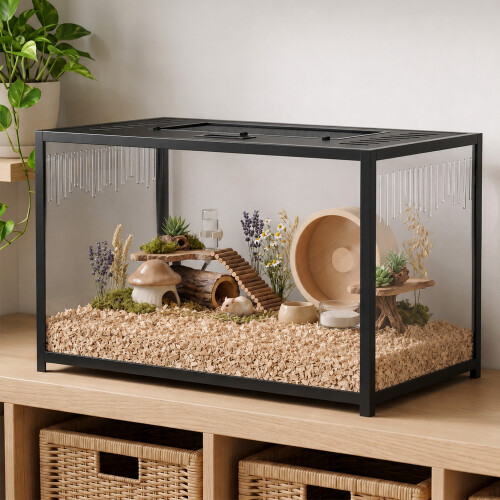 PawHut PawHut Hamster Cage, Chewproof Metal Rat Cage with Deep Base, Openable Top 1