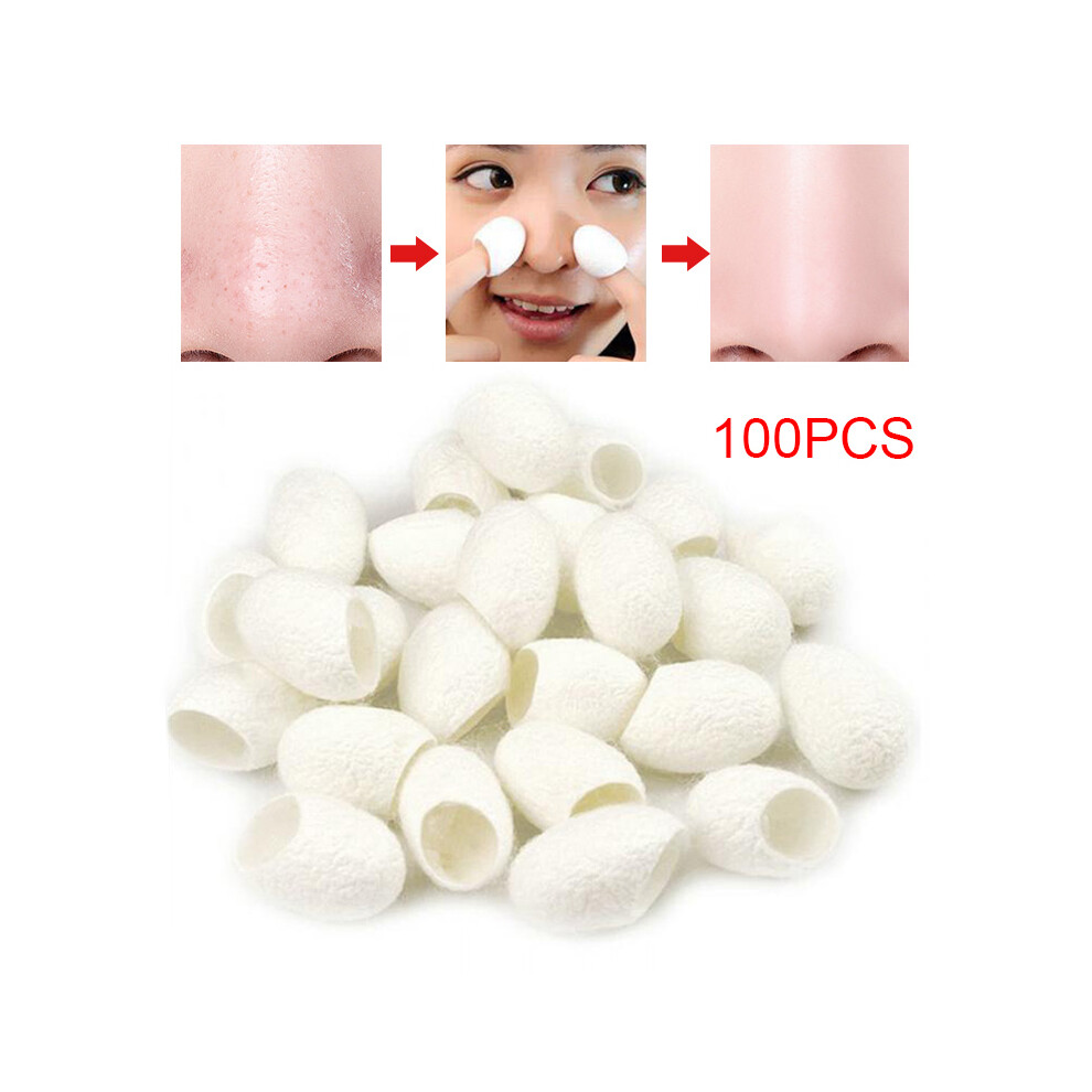 Bright-Home 100 Pcs Natural Silk Cocoons Purifying Whitening Exfoliating Scrub Blackhead Remover