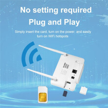 4G Wireless Router 300Mbps 4G LTE CPE Router Modem Externe Antenne mit Sim-Kartensteckplatz Internetverbindung EU-Stecker