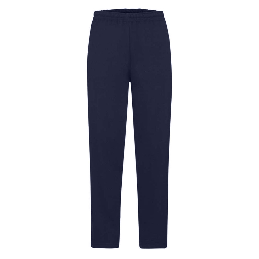Fruit Of The Loom (M, Deep Navy) Mens Open Hem Jogging Bottoms