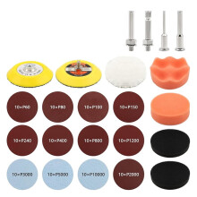 131Pcs Sanding Discs Set for Drill, 3 Inch Wet Dry Sandpaper Kit From 60 to 10000 Grit for Car Polishing