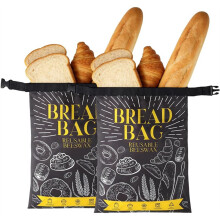 Reusable Beeswax Bread Bags Large Storage Sourdough Bread Bag with Lining for Homemade Bread to Keep Fresh 2 Pack A