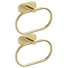 Stainless Steel Towel Holder Self-Adhesive Bathroom Towels Rack Washhand Hanger Ring Rail Kitchen Storage Accessories B