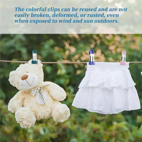 Prendedores de Roupa, Pacote com 30 Unidades, Prendedores de 5,5 cm (2,17 Polegadas), Resistentes, para Sacos de Alimentos (6 Cores) 1