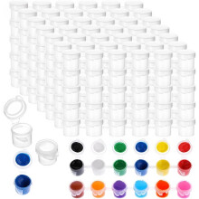 100 Tiras, 600 Botes de Pintura Vacíos, Recipientes de Pintura de 3 Ml/0,1 Oz con Tapa, Vasos de Plástico Transparente para Guardar Pinturas y