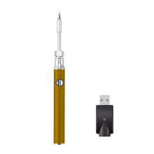 510 Thread Soldering Iron 3-Gear Voltage Soldering Iron Pen with Soldering Iron Tip 1100mAh USB Rechargeable Gold