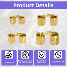 8Pcs Brass  Hinges Hidden Set, 8mm/10mm/12mm/14mm Invisible  Hinge, 180 Degree Opening Angle
