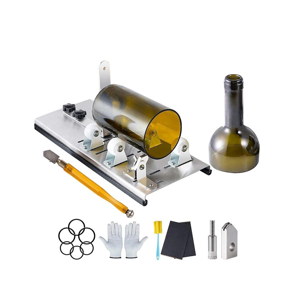 Glass Bottle Cutter, Upgraded Glass & Bottle Cutting Kit For Round Wine Beer Liquor Whiskey Champagne 6032652133083