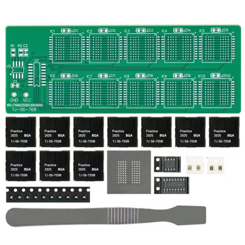 BGA Chip Soldering Practice Board Kit Decimal Flowing Lights Teaching Practical Training Soldering Practice Loose Part B