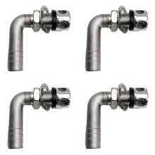 4X Sfiato di Sfiato del Carburante con Curvatura A 90 In Acciaio Inossidabile da 3/5 Pollici - Serbatoio del Gas per Barca/Camion/Auto,2 Fori