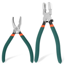 2-Piece Professional Glass Cutting & Breaking Pliers Kit for Stained Glass and Mosaics
