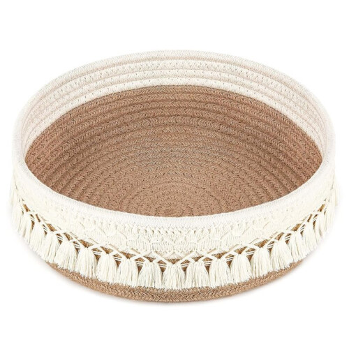 Makeup Perfume Holder Organizer Decorative Woven Rope Basket Boho Decor Cosmetics Desk Storage Baskets