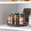 Kitchen Solid Wood Storage Rack Steel Round Organizer Desktop Spice Bottle Jar Turntable Rotating Makeup Tray 3