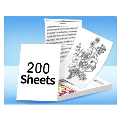 200 Sheets for Phomemo A4 Thermal Paper M08F Printer Quick-Dry Continuous Thermal Paper Documents Study Notes 1
