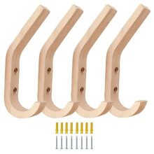 Coat Hooks Wall Hooks,Natural Wood Hooks Decorative Vintage Wood Wall Hooks Organizer Heavy Duty Wall Mounted Hooks