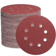105-Pack 125mm P240 Aluminum Oxide Sanding Discs with 8 Dust Holes and Hook-and-Loop Backing for Random Orbital Sander