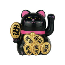 2inch Solar Car Waving Lucky Cat Bonsai Home Decoration Feng Shui Cat Solar Powered Automatic Hand Waving Geomancy Cat B