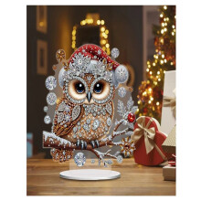 Paint with Diamond Embroidery Diamond Painting Full Round Picture of Rhinestone Owl Decor, (30 X 40cm)Without Frame B