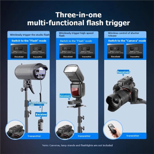 FC-16 2.4G Wireless Camera Shutter Studio Flash Trigger with Dual Receivers for  DSLR Mirrorless Cameras