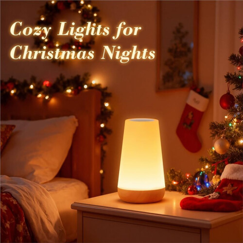 LED Night Light Bedside Lamp Touch and Remote Control Dimmable Tabletop 13 RGB Colors Changing 5 Brightness 2