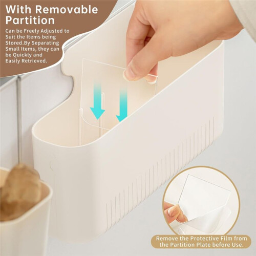 Pack of 2 Large Magnetic Spice Rack for Fridge - Space-Saving Kitchen Organizer, Easy Install 2