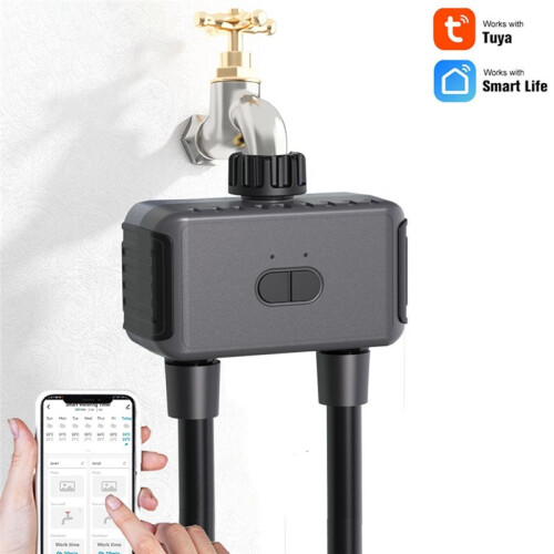 2-Zone Watering Valve with  - Garden Irrigation System Controller, Automatic Drip Sprinkler Valve 1