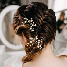 (Gold) Women\'s Pearl Bobby Pin Set - 50 Char