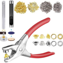 Ösenwerkzeug-Set, 1205-Teilig, 1/4-Zoll-Ösen in Gold und Silber mit Unterlegscheiben, für Leder, Gürtel, Schuhe, Bastelarbeiten