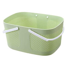 Shower Basket, Large Capacity Thickened Plastic Organizer Storage Tote with Handles Drainage Toiletry Bag Bin Green