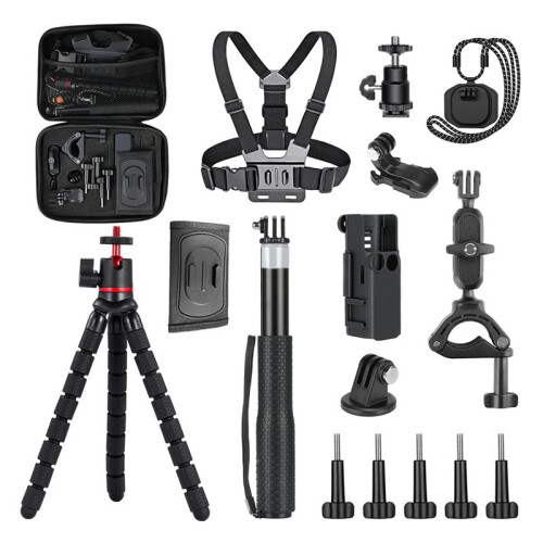 16-in-1 Action Camera Accessory Kit for / Action 5/4/ Tripod/Chest Mounts/Carrying Case/Cold Shoe 1