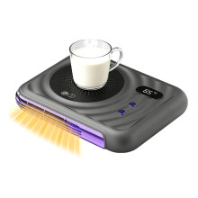 Mug Warmer Electric Cup Warmer Heating Cup Heater with Temperature Display for Coffee Milk Tea Fan Warmer in Winter EU