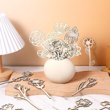 36 Pcs Wooden Wildflower Decor Set for Home, Birthday, and Holiday DIY Art Wildflowers Stems Art DIY Decoration