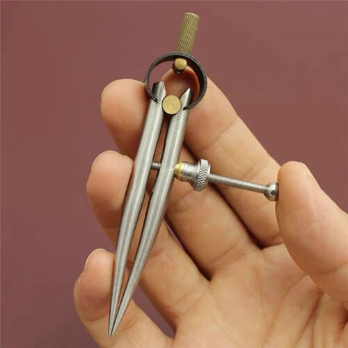 0-75mm Steel Leather Compass Set Adjustable Wing Divider for Drafting Woodworking Metalworking 2
