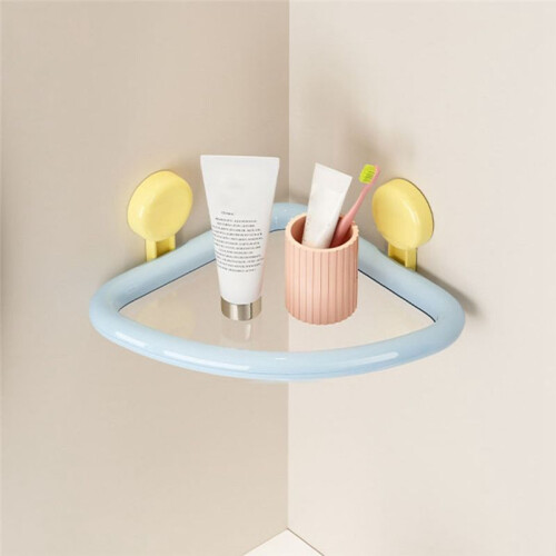 Dopamine Color Triangle Shower Shelf - Wall Mounted, Drainable, Punch-Free Corner Storage 1