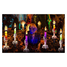 Halloween Decorations, Hands Hold Lighted Candle Light Stakes, Waterproof Candle Light Stakes for Indoor Outdoor Party