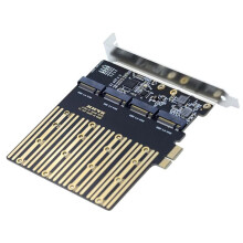 PCI-E 1X to Four NGFF B/M-Key SSD Mainboard Desktop Adapter Converter SSD Card Compatible PCIe Expansion Card