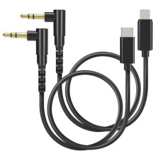 Audio Cable Male to Male 3.5mm TRS to USB C+3.5mm TRS to for Interface for Android PC Microphone