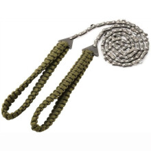 Outdoor-Sport-Handkettensäge, Paracord-Weben, Camping-Überlebens-Taschensäge (olivgrün): Regenschirmseil
