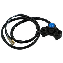 Motorradmodifikation: Selbstverriegelnder Einzelschalter für Scheinwerfer, Nebelscheinwerfer, Bremslicht und Warnblinkanlage (blauer Knopf).