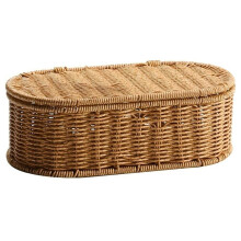 Aufbewahrungskorb Aus Böhmischem Rattan-Imitat - Gewebte Aufbewahrungsbox, Staubdichter Besteckrahmen, Home Basket Kitchen Organizer S