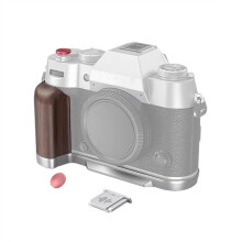 Wood Ebony Walnut Camera Anti-Slip Finger Hand Grip Base Holder L Plate Mount for X-T50 Photography Silver