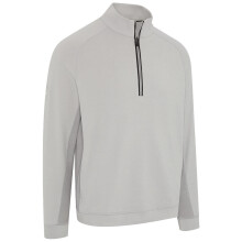 (L, Concrete Heather) Callaway Golf Mens Brushed Rib 1/4 Zip Pullover Thermal Opti-Dri Sweater