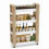(Oak & White) Slim 4-Tier Rolling Storage Trolley Cart 1