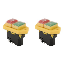 2X YH02-A Interrupteur Électromagnétique 220 V 15 A 5 Broches Bouton Poussoir de Démarrage pour Équipement de Machine-Outil Panneau Étanche