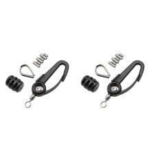 2X Downrigger-Kabelabschluss-Kit, Komplettset mit Drehverschlüssen, Kausche, Soft-Stop-Stoßfänger und Crimphülsen