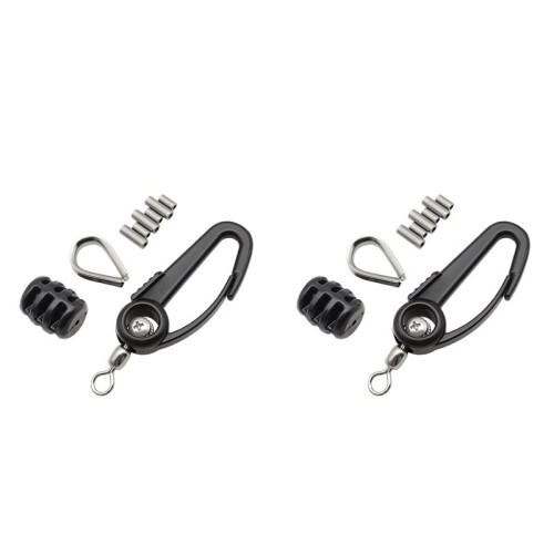 2X Downrigger Cable Terminator Kit, Complete Set with Swivel Snaps, Thimble, Soft Stop Bumper & Crimp Sleeves
