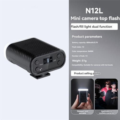Basics Camera  Flash 5600K Fill Light with LCD Display for     DSLR Cameras Flashlight 2