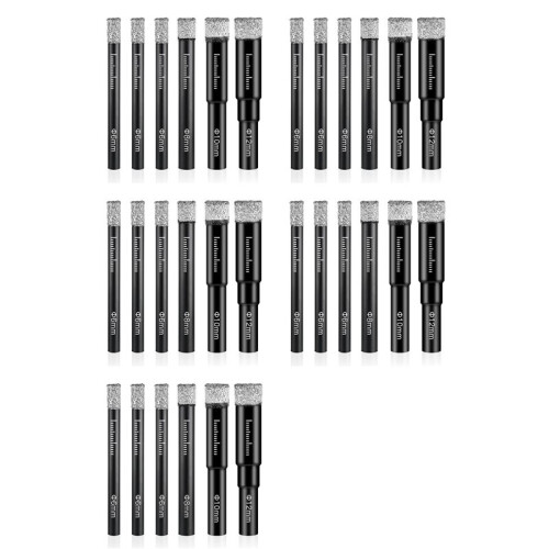 30 Pcs Diamond Drill Bit Porcelain Tile Drill Bit 6mm 8mm 10mm 12mm Tile Drill Bits Sets Round Shank Dry Drill Bits