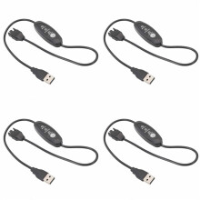 4X USB 5V Till 12V Boostfläktkabel Justerbar USB Till 4-Stifts Fläktkabel 3 Växlar Justerbara Hastigheter USB Till 12V Chassifläktkabel